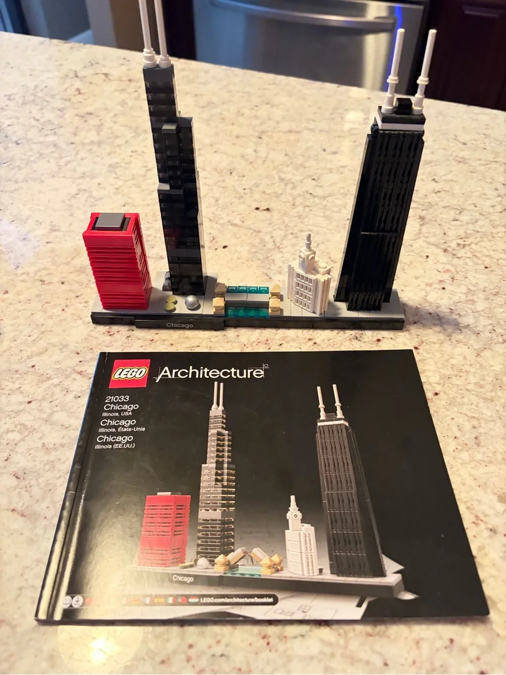 Lego Architecture Chicago Skyline in Black, Red, White